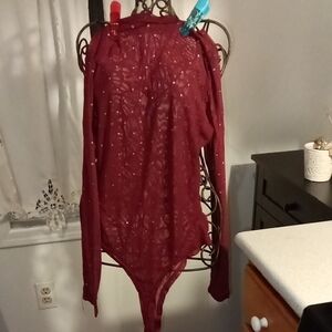 Chic Maroon Long Sleeve Bodysuit